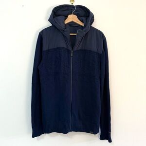 KJUS Vail Merino Wool Blend Knit Full Zip Hooded Outdoor Jacket